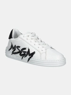 MSGM sneakersy skórzane kolor biały 3741MDS506 924