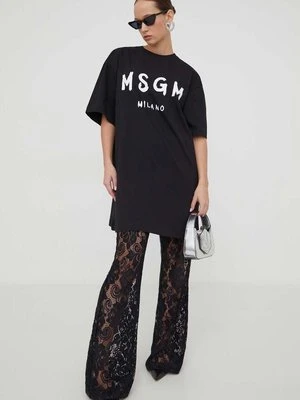 MSGM sukienka bawełniana kolor czarny mini oversize