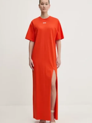 MSGM sukienka kolor czerwony maxi prosta 3841MDA83.257002