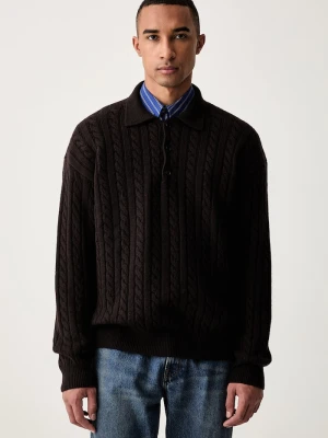 MSGM sweter męski z wełną merino brązowy