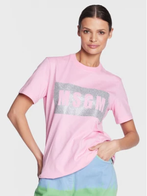 MSGM T-Shirt 3441MDM520G 237002 Różowy Regular Fit