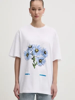 MSGM t-shirt bawełniany damski kolor biały 3841MDM133.257269