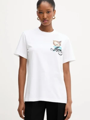 MSGM t-shirt bawełniany damski kolor biały 3941MDM110SE.257590