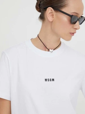 MSGM t-shirt bawełniany damski kolor biały