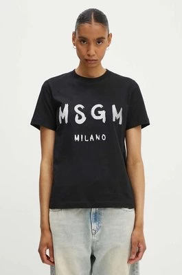 MSGM t-shirt bawełniany damski kolor czarny 3441MDM510G.237002