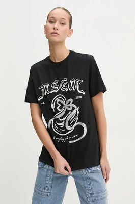 MSGM t-shirt bawełniany damski kolor czarny 3742MDM109.247798