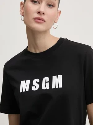 MSGM t-shirt bawełniany damski kolor czarny 3841MDM92.257002