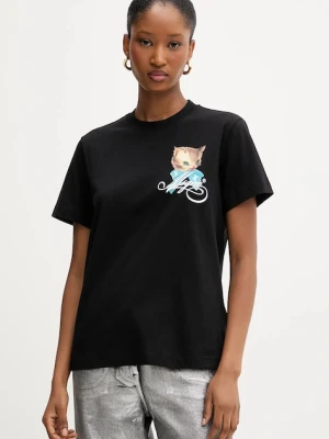 MSGM t-shirt bawełniany damski kolor czarny 3941MDM110SE.257590
