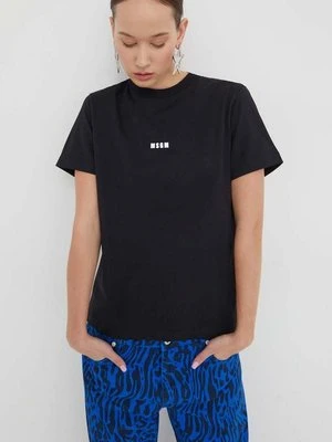 MSGM t-shirt bawełniany damski kolor czarny