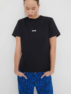 MSGM t-shirt bawełniany damski kolor czarny