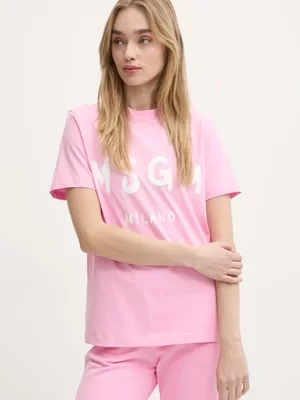 MSGM t-shirt bawełniany damski kolor różowy 2000MDM510.200002