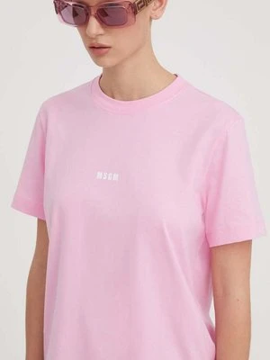 MSGM t-shirt bawełniany damski kolor różowy