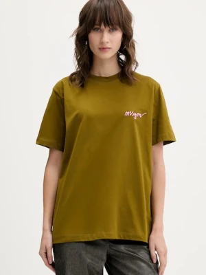 MSGM t-shirt bawełniany damski kolor zielony 3941MDM540.257798