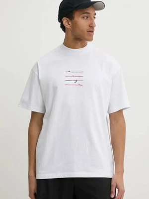 MSGM t-shirt bawełniany męski kolor biały z aplikacją 3840MM108.257002