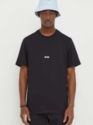 MSGM t-shirt bawełniany męski kolor czarny gładki