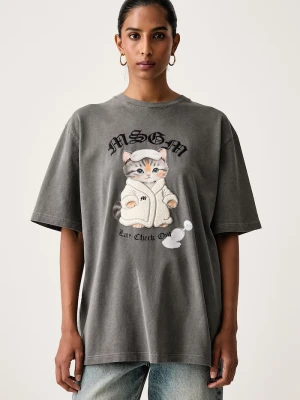 MSGM T-shirt damski bawełniany szary