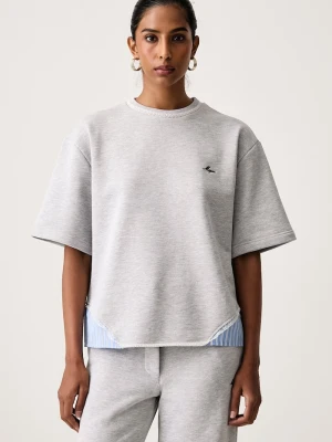 MSGM T-shirt damski z bawełną szary