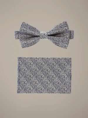 Mucha Beżowa Plus Poszetka Wzór Lancerto