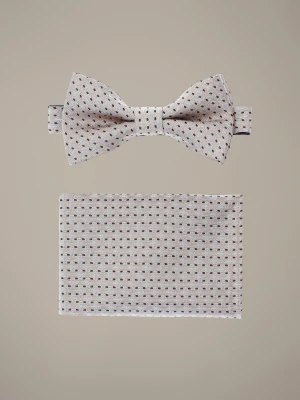 Mucha Beżowa Plus Poszetka Wzór Lancerto