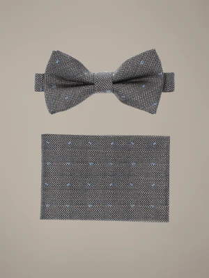 Mucha Brązowa Plus Poszetka Wzór Lancerto