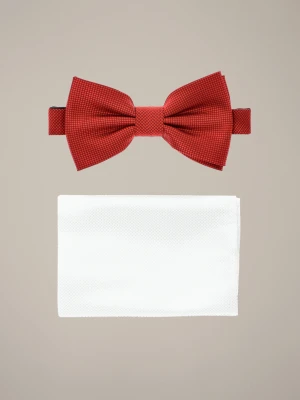 Mucha Czerwona Plus Biała Poszetka Lancerto