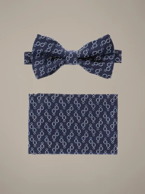 Mucha Granatowa Plus Poszetka Wzór Lancerto