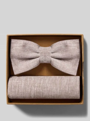 Mucha i poszetka w zestawie z czystego lnu Prince Bowtie