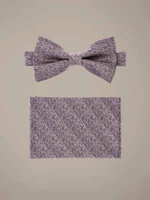 Mucha Różowa Plus Poszetka Wzór Lancerto