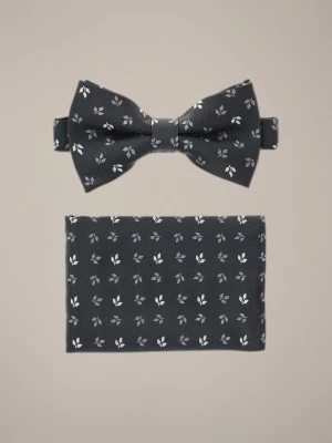 Mucha Szara Plus Poszetka w Liście Lancerto