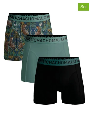 Muchachomalo Bokserki (3 pary) w kolorze czarno-zielonym rozmiar: XL