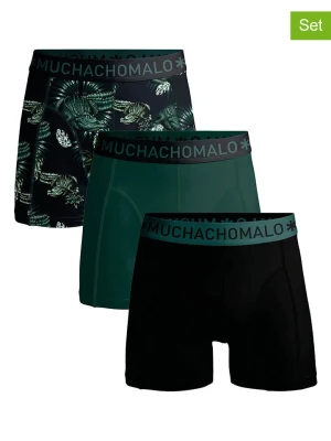 Muchachomalo Bokserki (3 pary) w kolorze czarno-zielonym rozmiar: XL