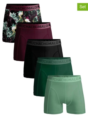 Muchachomalo Bokserki (5 par) w kolorze czarno-bordowo-zielonym rozmiar: XL