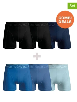 Muchachomalo Bokserki (6 par) w kolorze granatowym, czarnym i niebieskim rozmiar: M