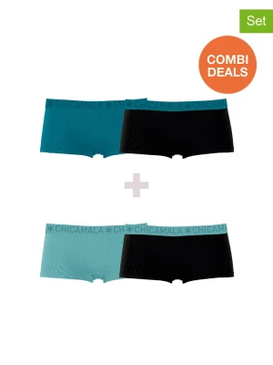 Muchachomalo Pełne majtki (4 pary) w kolorze czarno-turkusowym rozmiar: 146/152