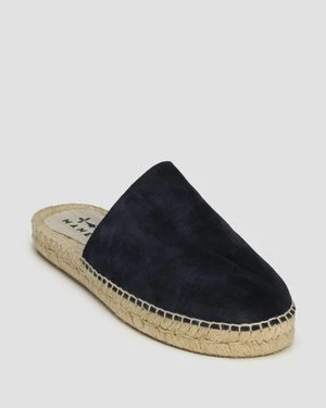 Mule zamszowe damskie Manebi Suede Chunky Mules Hamptons granatowe