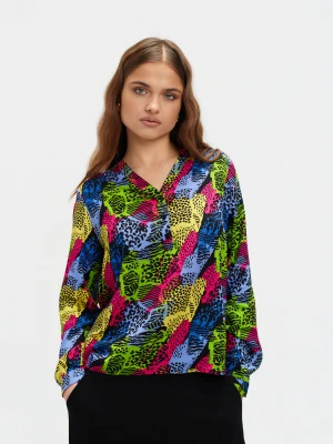 Multikolorowa bluzka z printem Top Secret