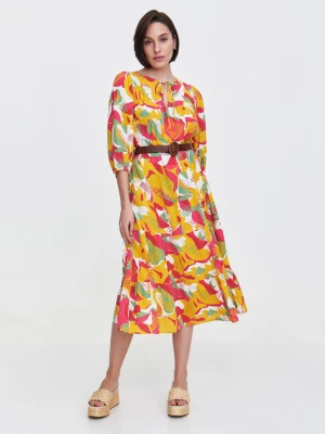 Multikolorowa sukienka o długości midi Top Secret