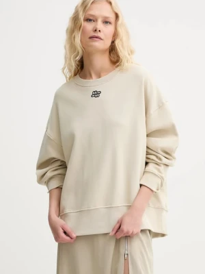 MUNTHE bluza bawełniana PERNE damska kolor beżowy gładka 252111425263