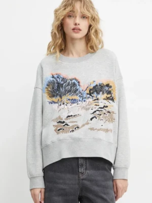 MUNTHE bluza SAZZILY damska kolor szary z aplikacją 244115024462