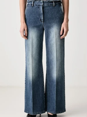 MUNTHE jeansy wide leg damskie niebieski