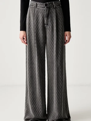MUNTHE jeansy wide leg damskie RONAN szary