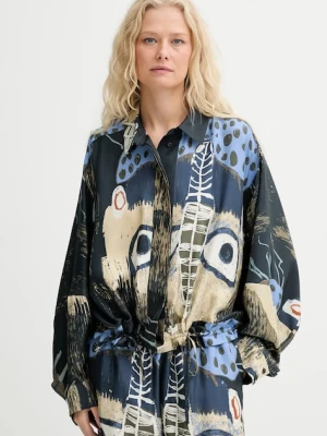 MUNTHE koszula jedwabna LOASTA damskie kolor multicolor relaxed z kołnierzykiem klasycznym 253100225318