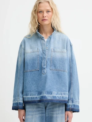 MUNTHE kurtka jeansowa LUXA damska kolor niebieski przejściowa oversize 253103225305