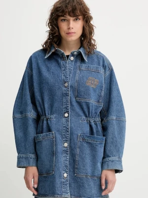 MUNTHE kurtka jeansowa PRICKLY kolor niebieski przejściowa oversize 252150725204