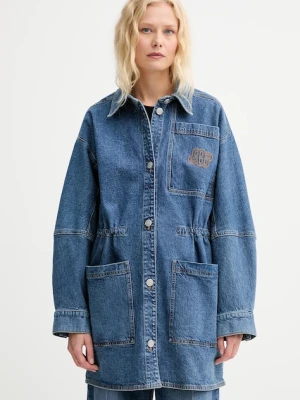 MUNTHE kurtka jeansowa PRICKLY kolor niebieski przejściowa oversize 252150725204