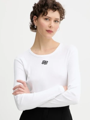 MUNTHE longsleeve bawełniany POTE kolor biały 252110225264