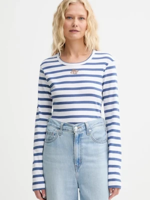 MUNTHE longsleeve bawełniany POTE kolor niebieski 252110225264
