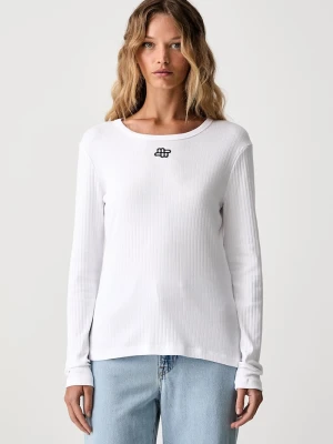 MUNTHE longsleeve damski bawełniany POTE biały