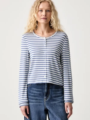 MUNTHE longsleeve damski z wełną VOELIA niebieski