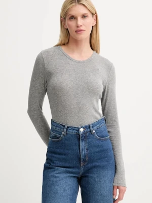 MUNTHE longsleeve z domieszką wełny LUTEST kolor szary 247112724767